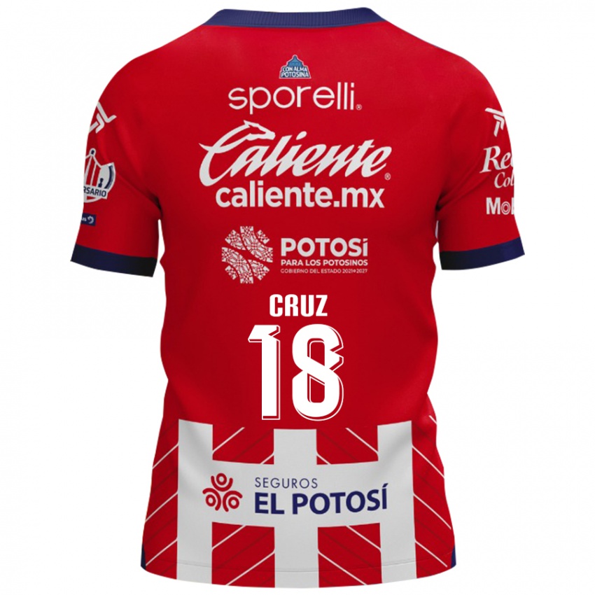 Niño Camiseta Aldo Cruz #18 Rojo Blanco 1ª Equipación 2024/25 La Camisa Perú