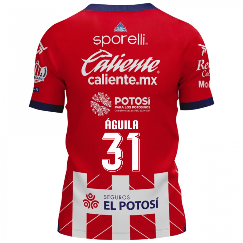 Niño Camiseta Eduardo Águila #31 Rojo Blanco 1ª Equipación 2024/25 La Camisa Perú