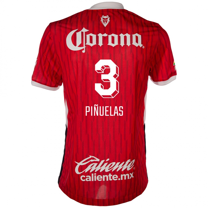 Niño Camiseta Fernando Piñuelas #3 Rojo Blanco 1ª Equipación 2024/25 La Camisa Perú