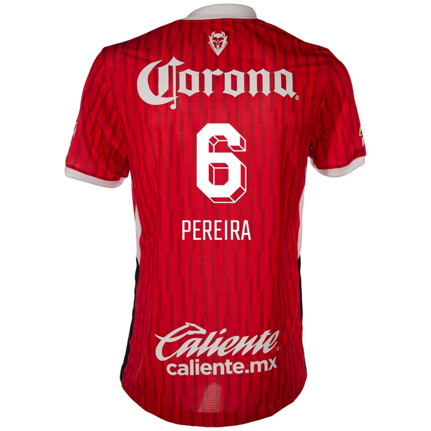 Niño Camiseta Federico Pereira #6 Rojo Blanco 1ª Equipación 2024/25 La Camisa Perú