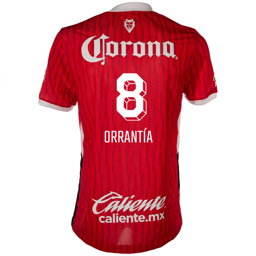 Niño Camiseta Carlos Orrantía #8 Rojo Blanco 1ª Equipación 2024/25 La Camisa Perú