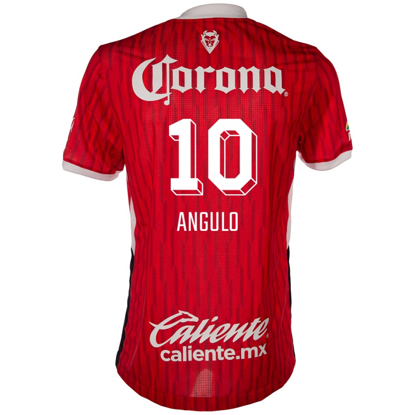 Niño Camiseta Jesús Angulo #10 Rojo Blanco 1ª Equipación 2024/25 La Camisa Perú