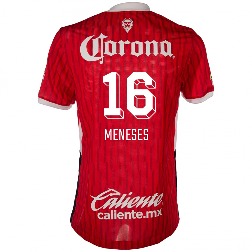 Niño Camiseta Jean Meneses #16 Rojo Blanco 1ª Equipación 2024/25 La Camisa Perú