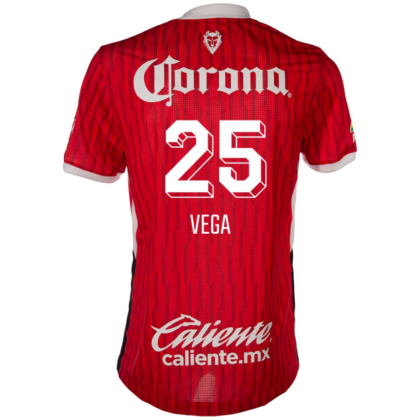 Niño Camiseta Alexis Vega #25 Rojo Blanco 1ª Equipación 2024/25 La Camisa Perú