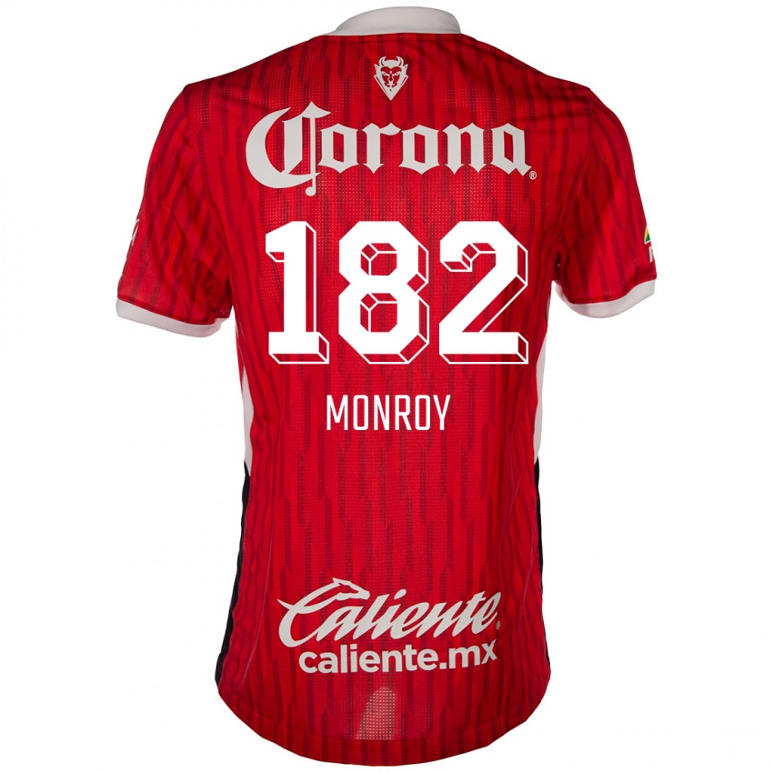 Niño Camiseta Brayan Monroy #182 Rojo Blanco 1ª Equipación 2024/25 La Camisa Perú