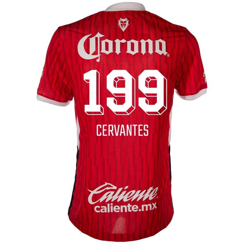 Niño Camiseta Axel Cervantes #199 Rojo Blanco 1ª Equipación 2024/25 La Camisa Perú