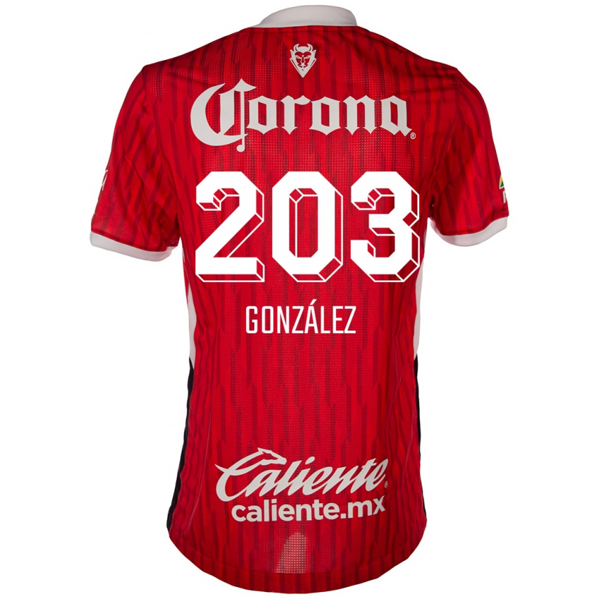 Niño Camiseta Luis González #203 Rojo Blanco 1ª Equipación 2024/25 La Camisa Perú