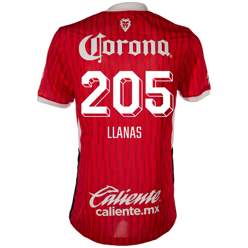 Niño Camiseta Emmanuel Llanas #205 Rojo Blanco 1ª Equipación 2024/25 La Camisa Perú