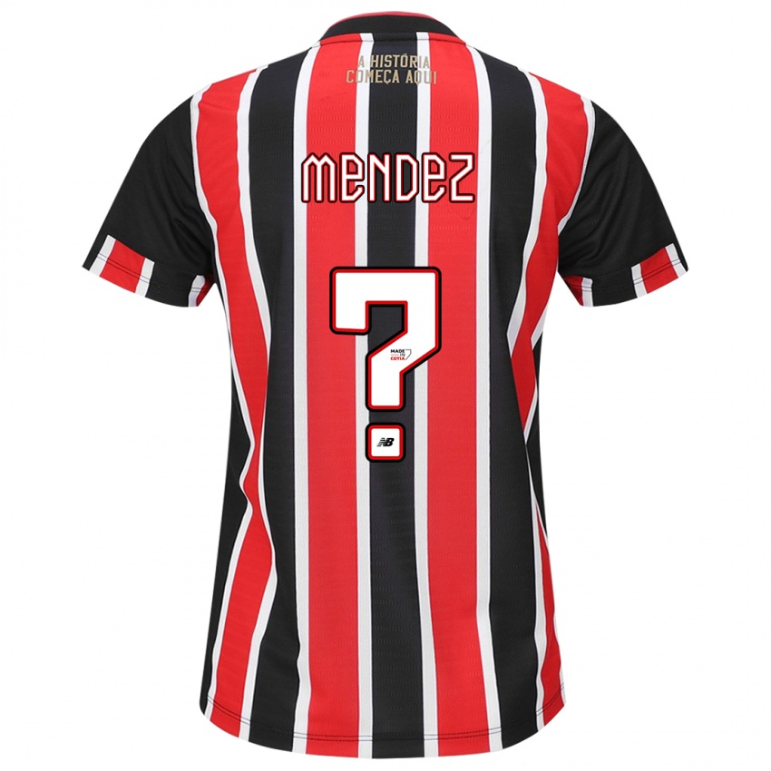 Niño Camiseta Jhegson Méndez #0 Negro Rojo Blanco 2ª Equipación 2024/25 La Camisa Perú