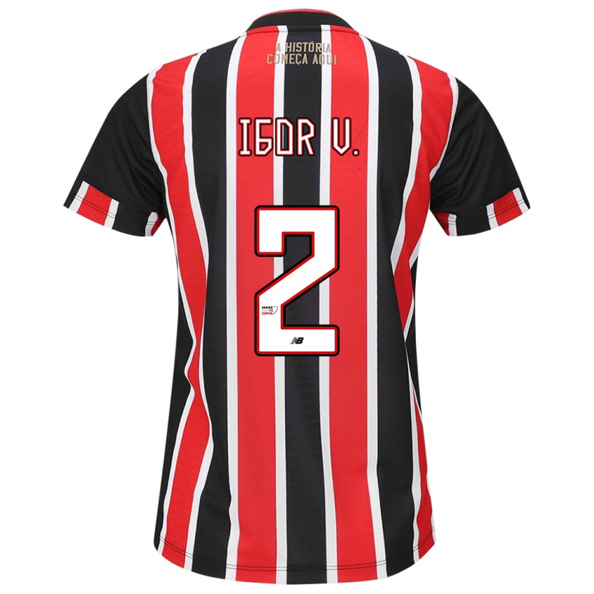 Niño Camiseta Igor Vinicius #2 Negro Rojo Blanco 2ª Equipación 2024/25 La Camisa Perú