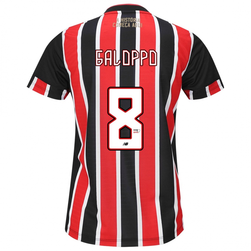 Niño Camiseta Giuliano Galoppo #8 Negro Rojo Blanco 2ª Equipación 2024/25 La Camisa Perú