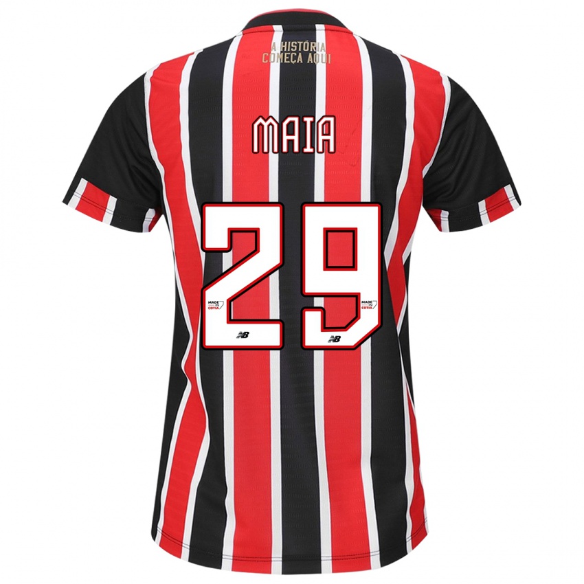 Niño Camiseta Pablo Maia #29 Negro Rojo Blanco 2ª Equipación 2024/25 La Camisa Perú