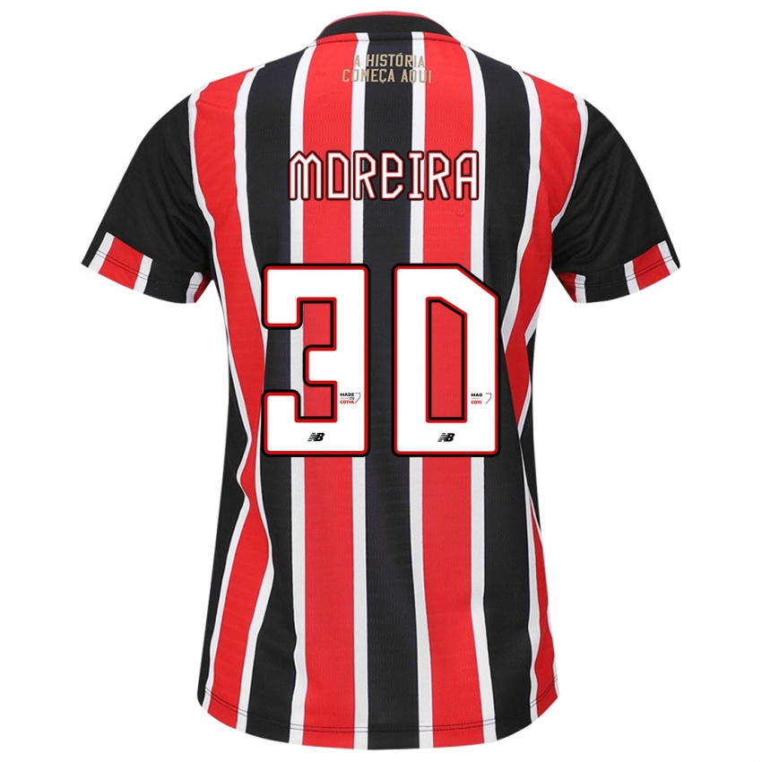 Niño Camiseta João Moreira #30 Negro Rojo Blanco 2ª Equipación 2024/25 La Camisa Perú