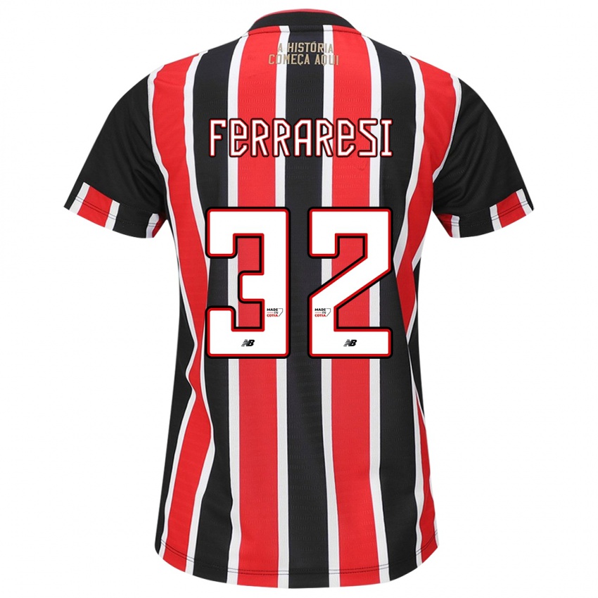 Niño Camiseta Nahuel Ferraresi #32 Negro Rojo Blanco 2ª Equipación 2024/25 La Camisa Perú