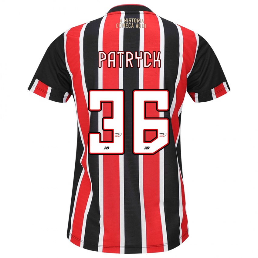 Niño Camiseta Patryck #36 Negro Rojo Blanco 2ª Equipación 2024/25 La Camisa Perú