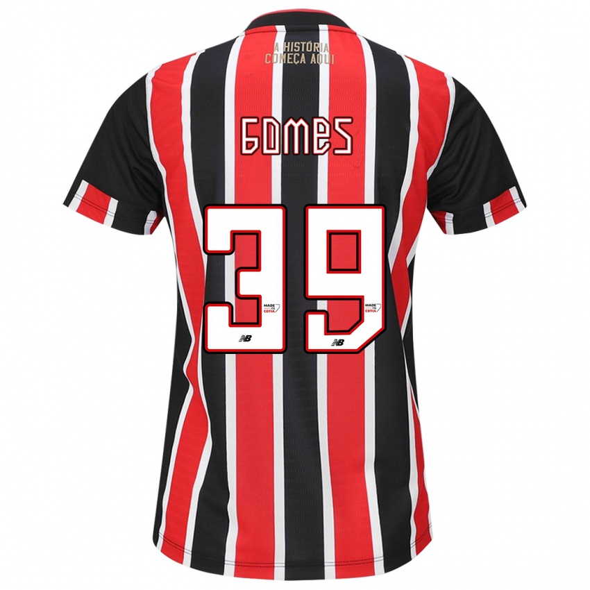 Niño Camiseta William Gomes #39 Negro Rojo Blanco 2ª Equipación 2024/25 La Camisa Perú