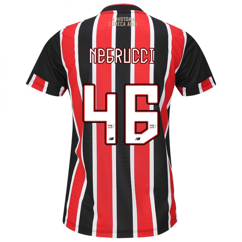 Niño Camiseta Felipe Negrucci #46 Negro Rojo Blanco 2ª Equipación 2024/25 La Camisa Perú