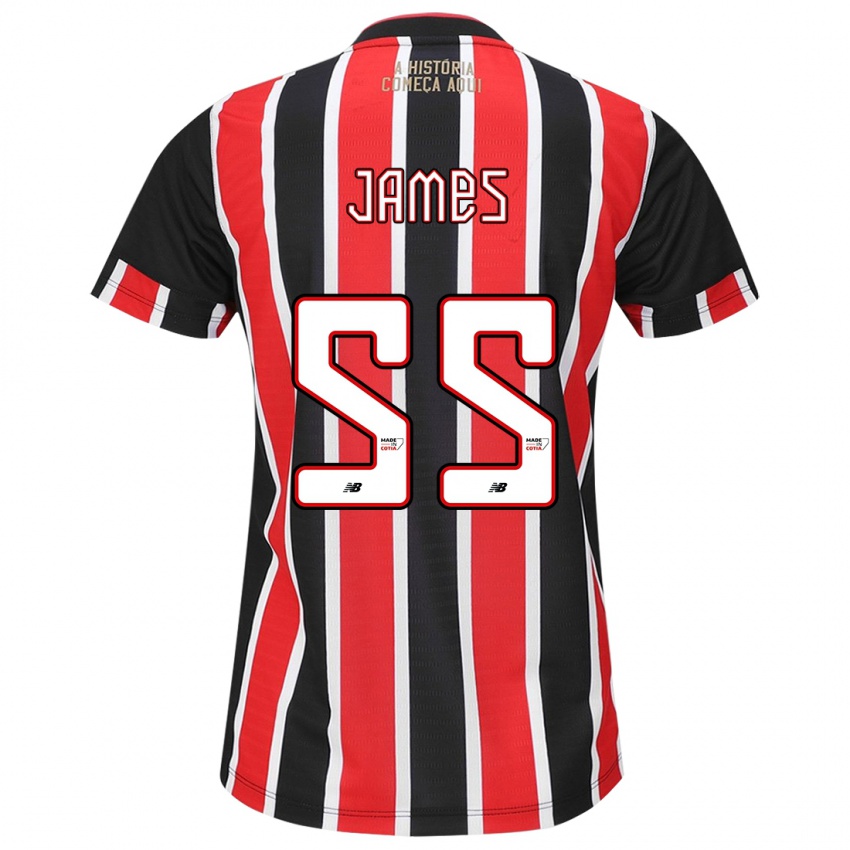 Niño Camiseta James Rodríguez #55 Negro Rojo Blanco 2ª Equipación 2024/25 La Camisa Perú