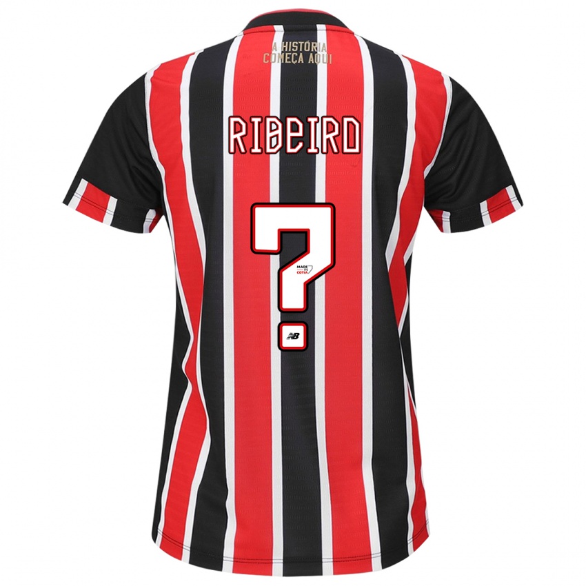 Niño Camiseta Thiago Ribeiro #0 Negro Rojo Blanco 2ª Equipación 2024/25 La Camisa Perú