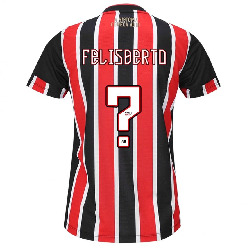 Niño Camiseta Igor Felisberto #0 Negro Rojo Blanco 2ª Equipación 2024/25 La Camisa Perú