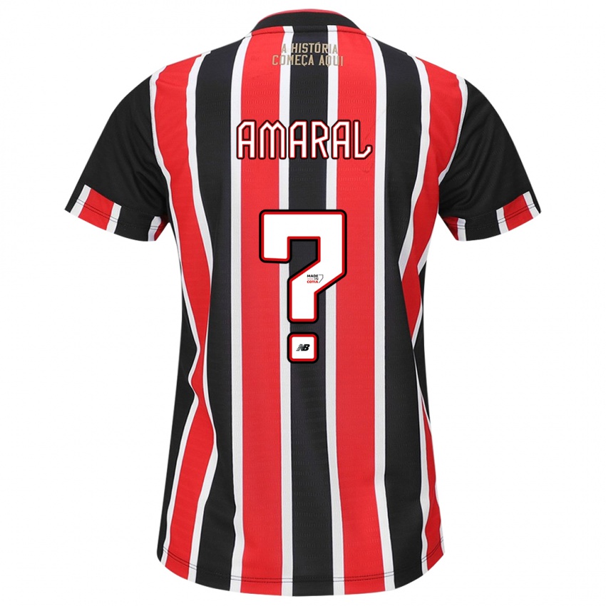 Niño Camiseta Mateus Amaral #0 Negro Rojo Blanco 2ª Equipación 2024/25 La Camisa Perú