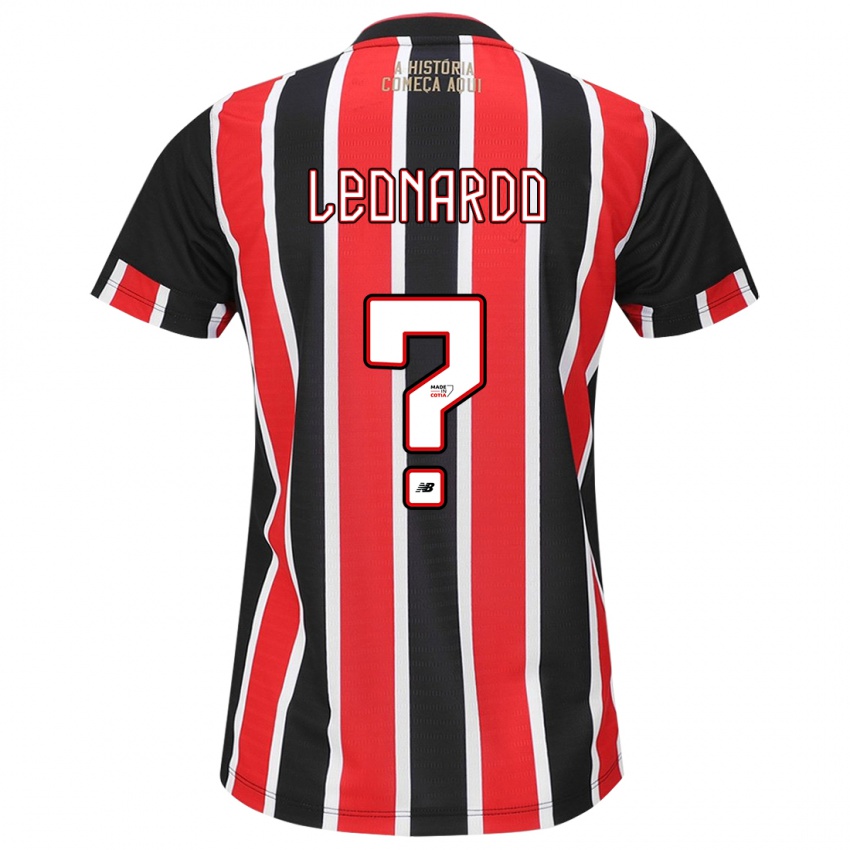 Niño Camiseta Hugo Leonardo #0 Negro Rojo Blanco 2ª Equipación 2024/25 La Camisa Perú