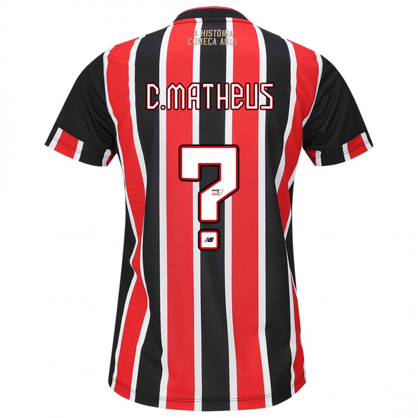 Niño Camiseta Caio Matheus #0 Negro Rojo Blanco 2ª Equipación 2024/25 La Camisa Perú