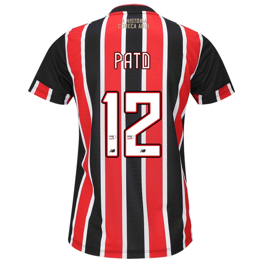 Niño Camiseta Alexandre Pato #12 Negro Rojo Blanco 2ª Equipación 2024/25 La Camisa Perú