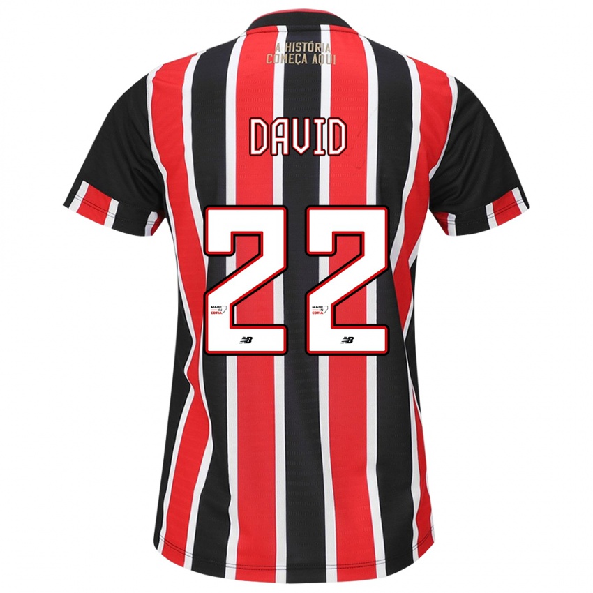 Niño Camiseta David #22 Negro Rojo Blanco 2ª Equipación 2024/25 La Camisa Perú