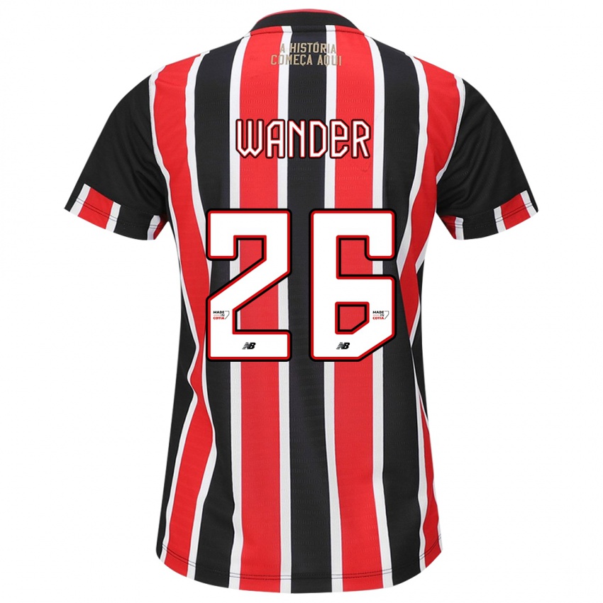 Niño Camiseta Talles Wander #26 Negro Rojo Blanco 2ª Equipación 2024/25 La Camisa Perú