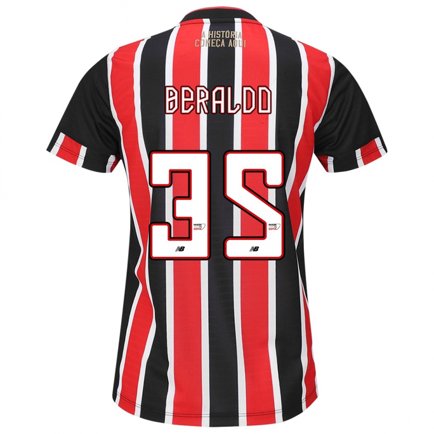 Niño Camiseta Lucas Beraldo #35 Negro Rojo Blanco 2ª Equipación 2024/25 La Camisa Perú