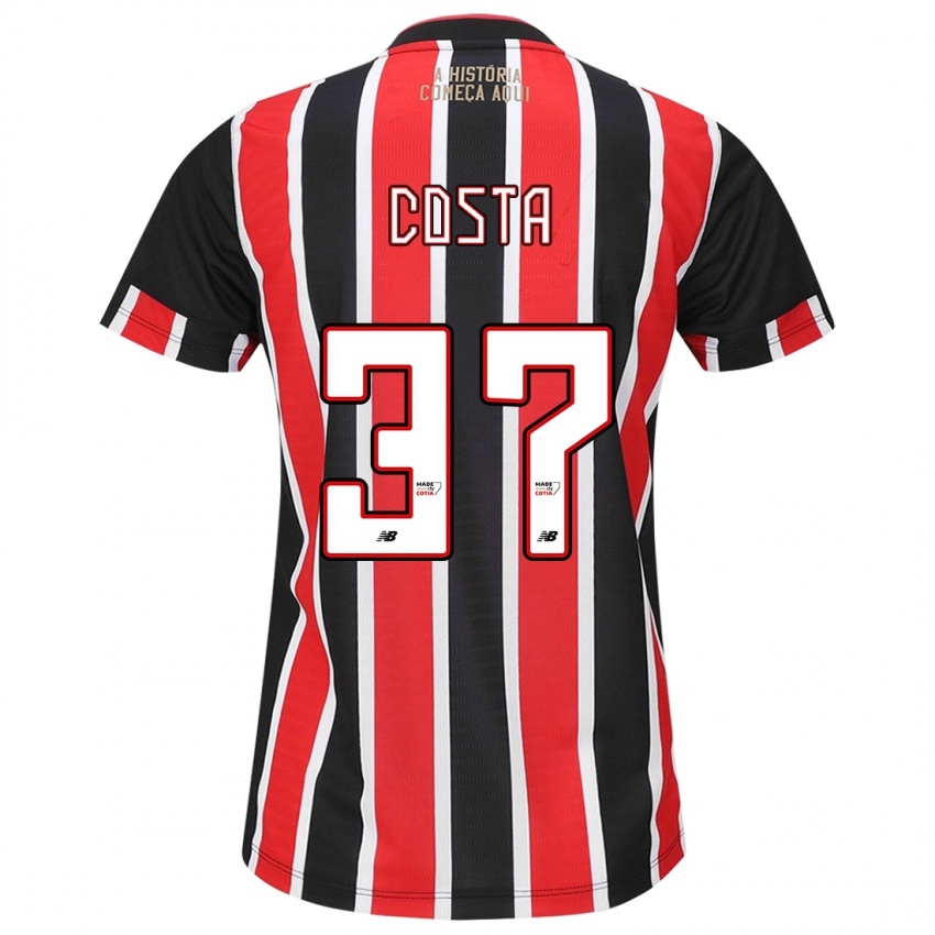 Niño Camiseta Talles Costa #37 Negro Rojo Blanco 2ª Equipación 2024/25 La Camisa Perú