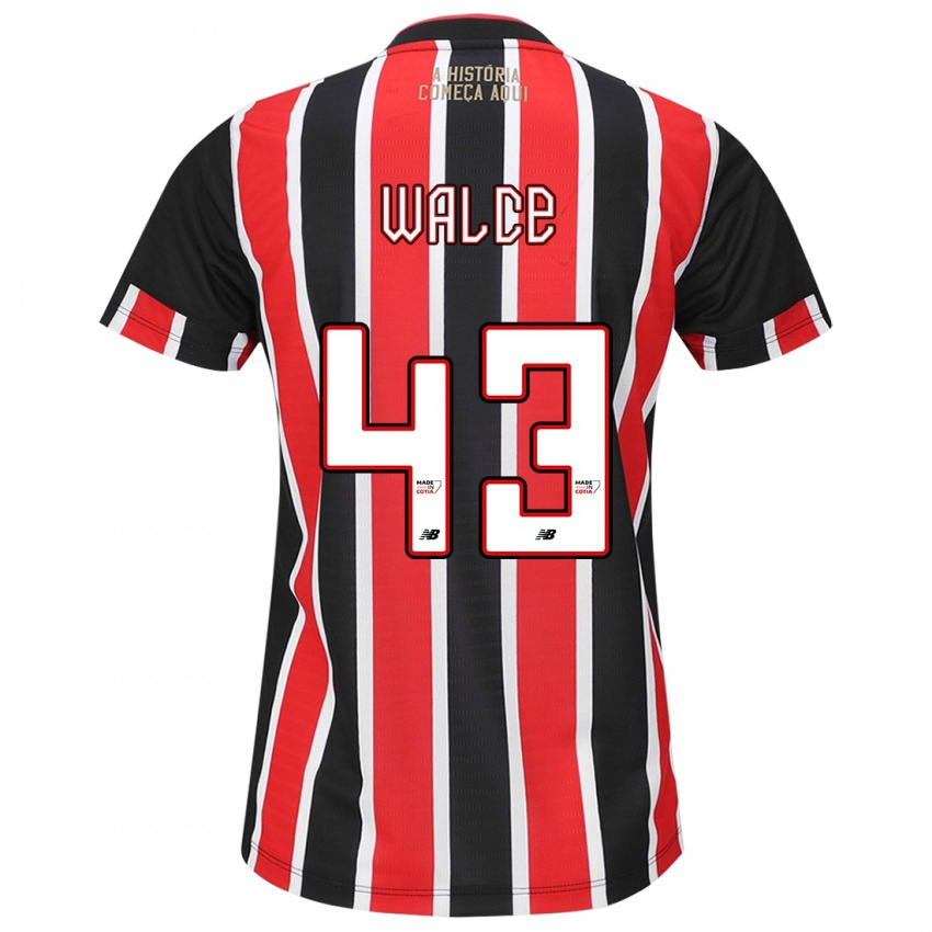 Niño Camiseta Walce #43 Negro Rojo Blanco 2ª Equipación 2024/25 La Camisa Perú