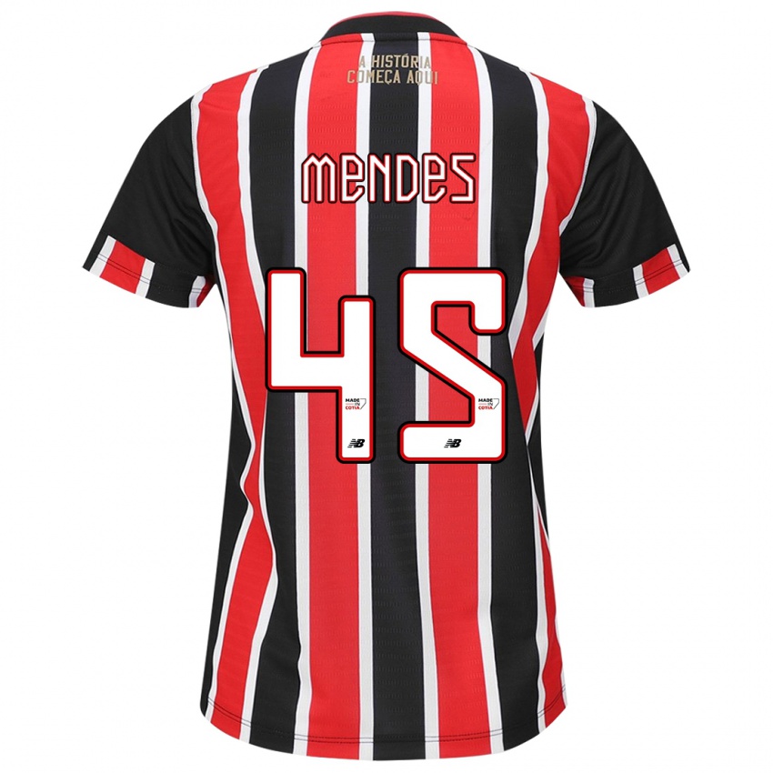 Niño Camiseta Nathan Mendes #45 Negro Rojo Blanco 2ª Equipación 2024/25 La Camisa Perú