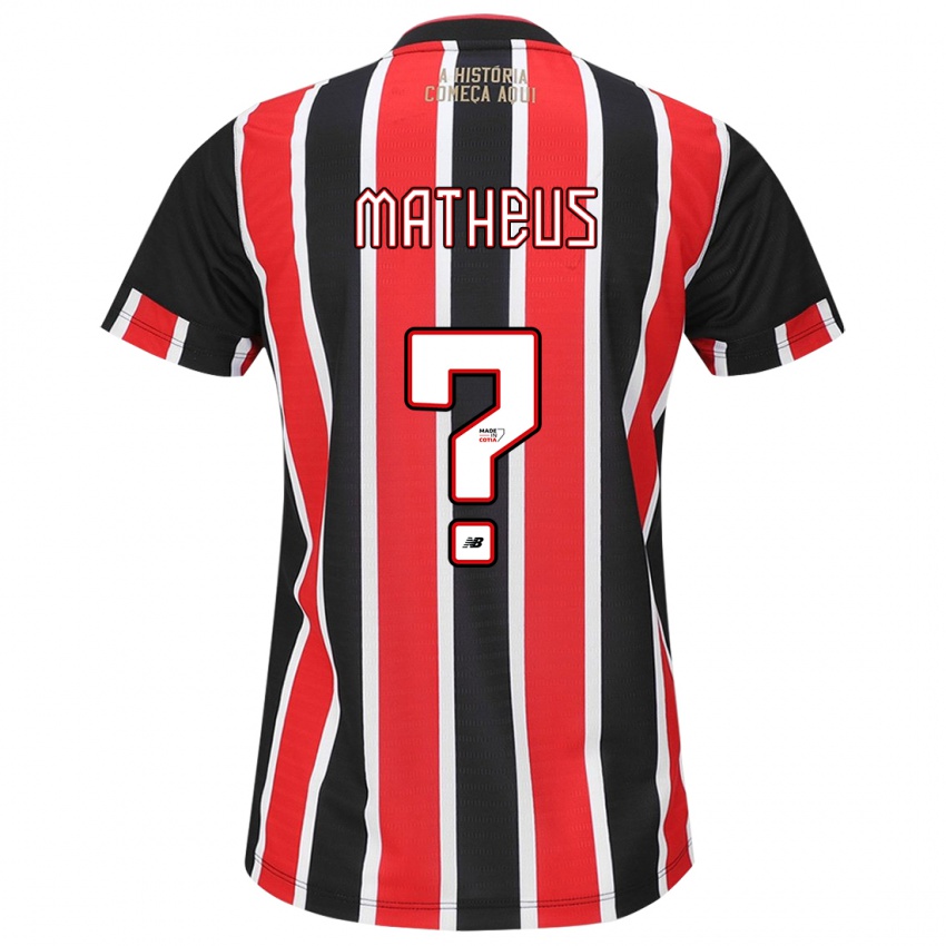 Niño Camiseta Guilherme Matheus #0 Negro Rojo Blanco 2ª Equipación 2024/25 La Camisa Perú