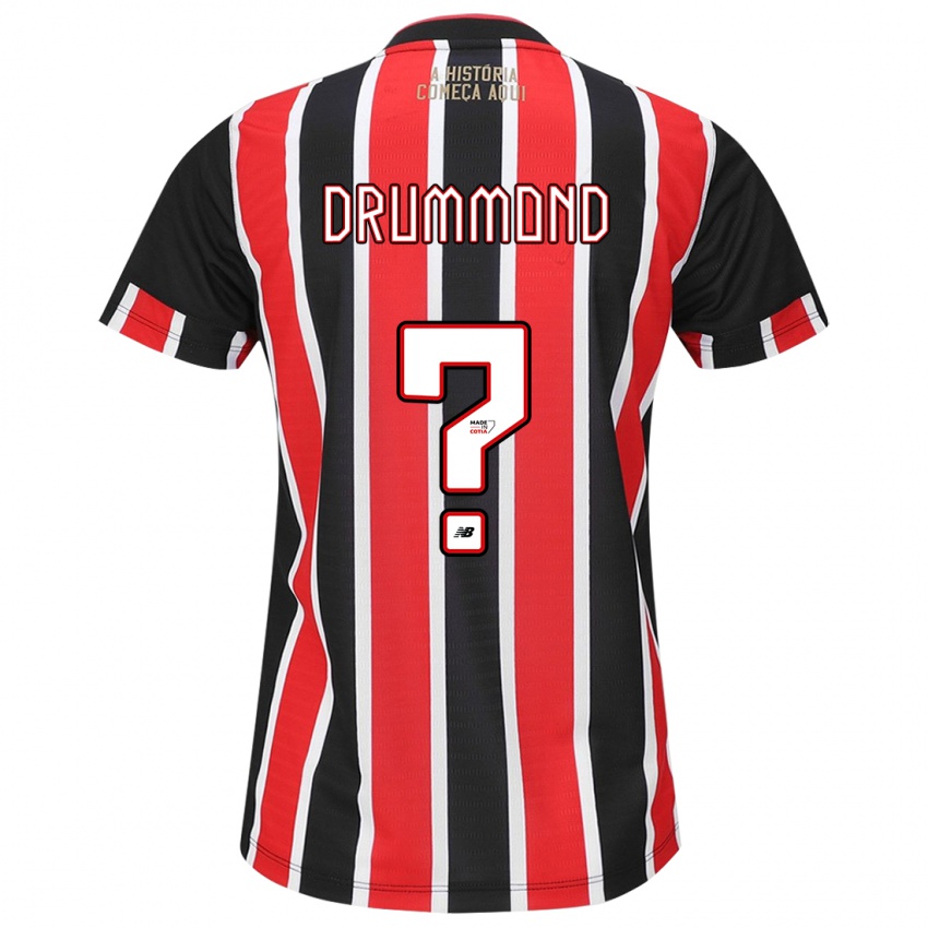 Niño Camiseta Lucca Drummond #0 Negro Rojo Blanco 2ª Equipación 2024/25 La Camisa Perú