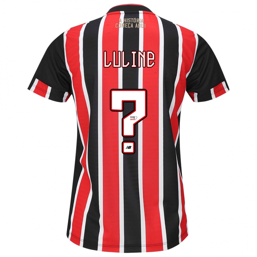 Niño Camiseta Jonathan Luline #0 Negro Rojo Blanco 2ª Equipación 2024/25 La Camisa Perú