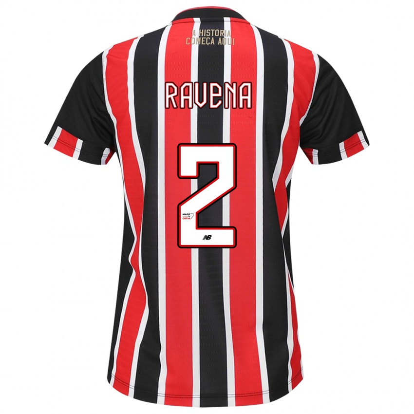 Niño Camiseta Ravena #2 Negro Rojo Blanco 2ª Equipación 2024/25 La Camisa Perú