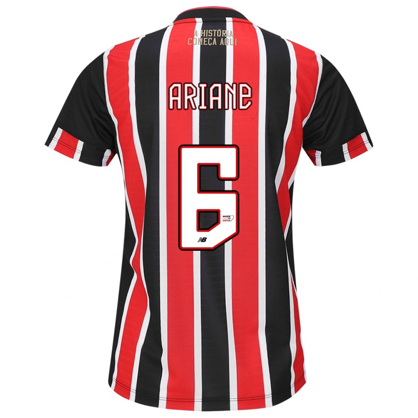 Niño Camiseta Ariane #6 Negro Rojo Blanco 2ª Equipación 2024/25 La Camisa Perú