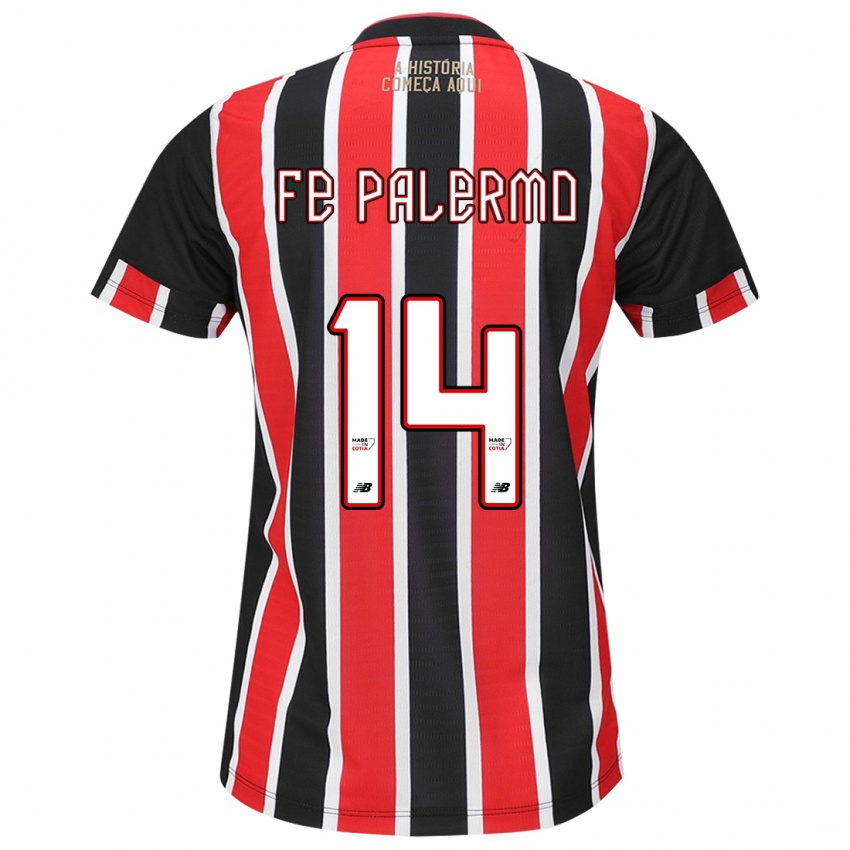 Niño Camiseta Fe Palermo #14 Negro Rojo Blanco 2ª Equipación 2024/25 La Camisa Perú