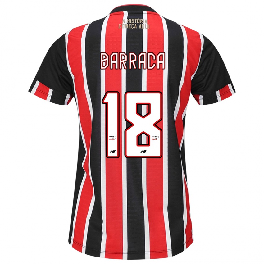 Niño Camiseta Barraca #18 Negro Rojo Blanco 2ª Equipación 2024/25 La Camisa Perú