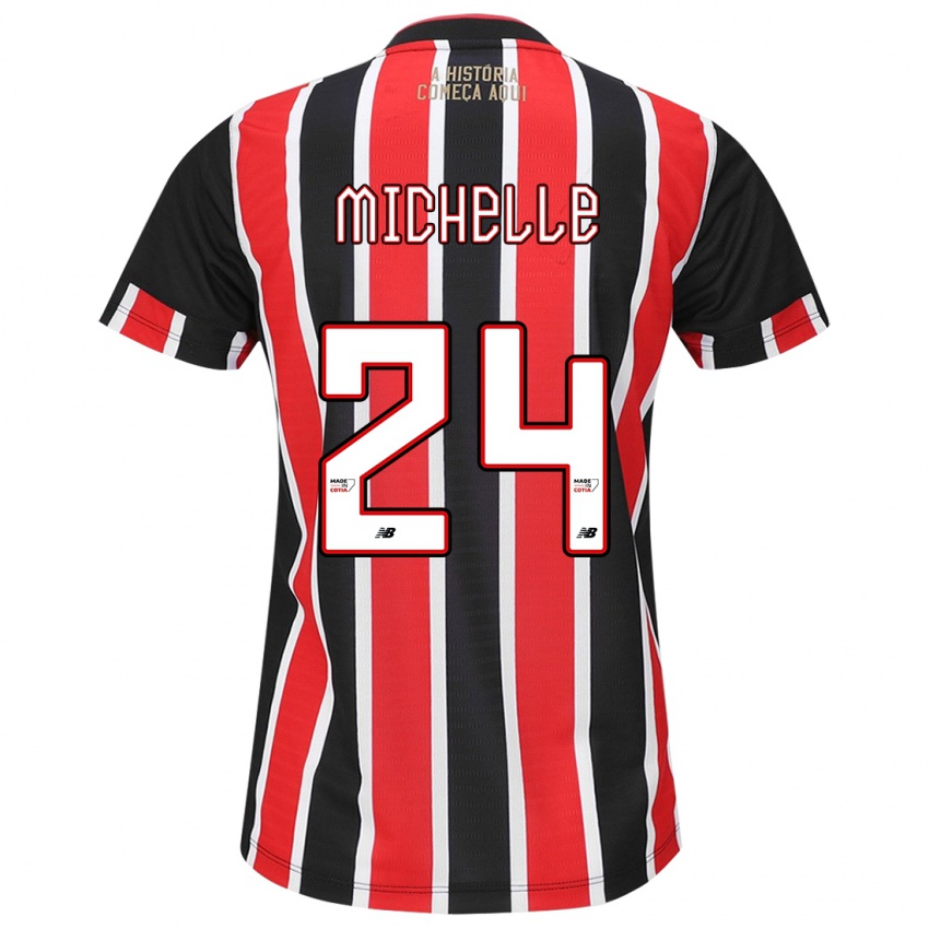 Niño Camiseta Michelle #24 Negro Rojo Blanco 2ª Equipación 2024/25 La Camisa Perú