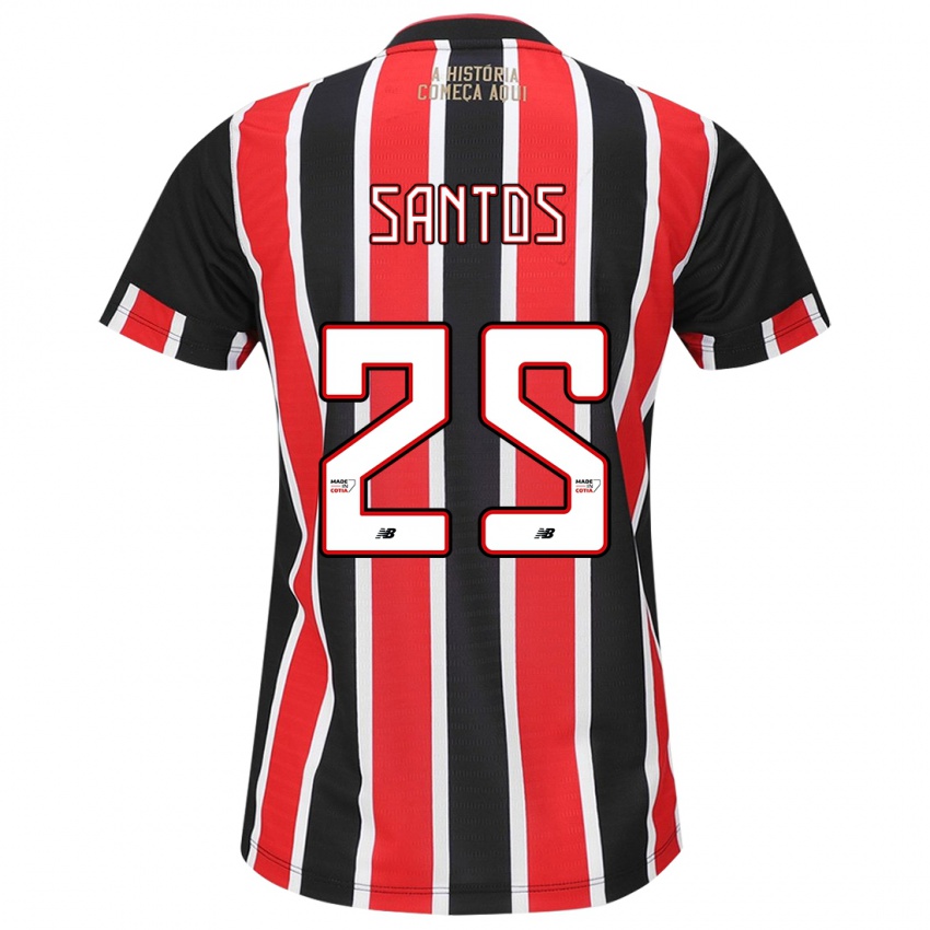 Niño Camiseta Mariana Santos #25 Negro Rojo Blanco 2ª Equipación 2024/25 La Camisa Perú