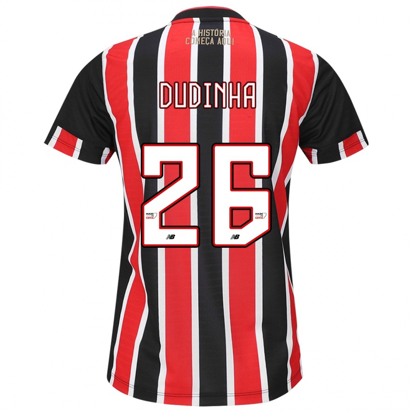 Niño Camiseta Dudinha #26 Negro Rojo Blanco 2ª Equipación 2024/25 La Camisa Perú