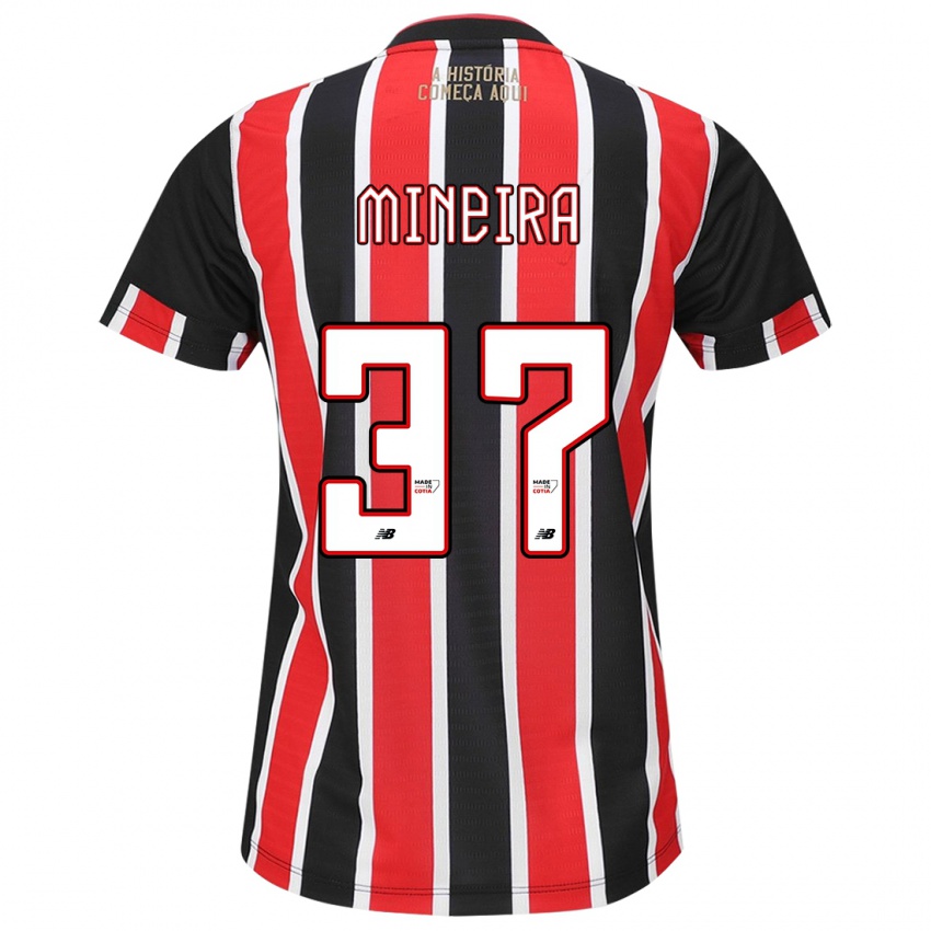 Niño Camiseta Rafa Mineira #37 Negro Rojo Blanco 2ª Equipación 2024/25 La Camisa Perú