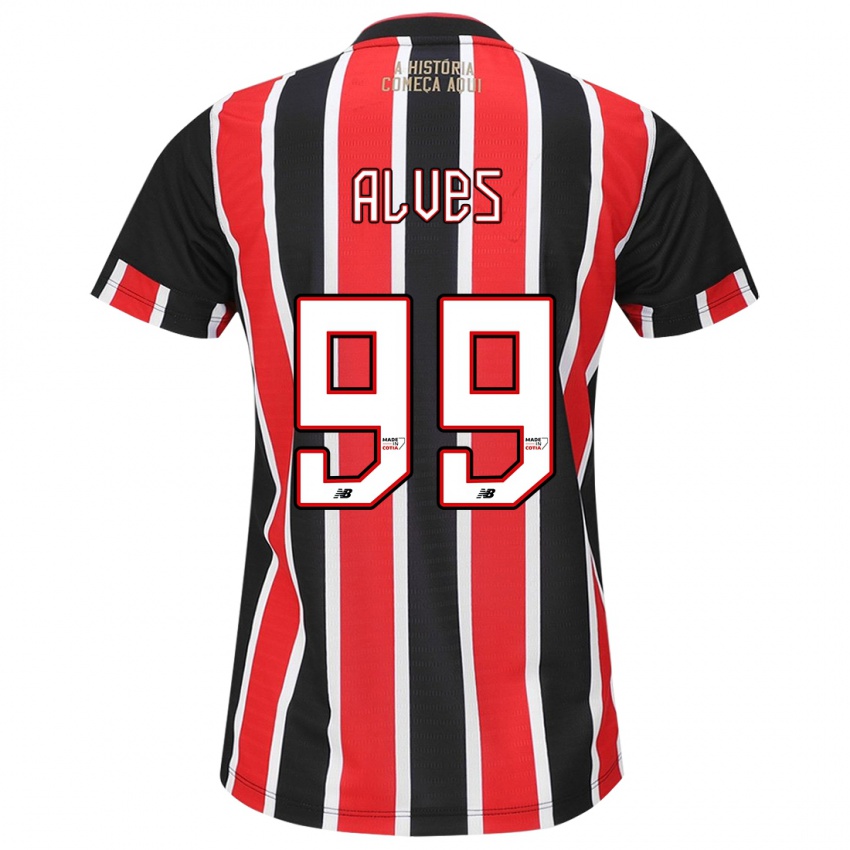 Niño Camiseta Letícia Alves #99 Negro Rojo Blanco 2ª Equipación 2024/25 La Camisa Perú