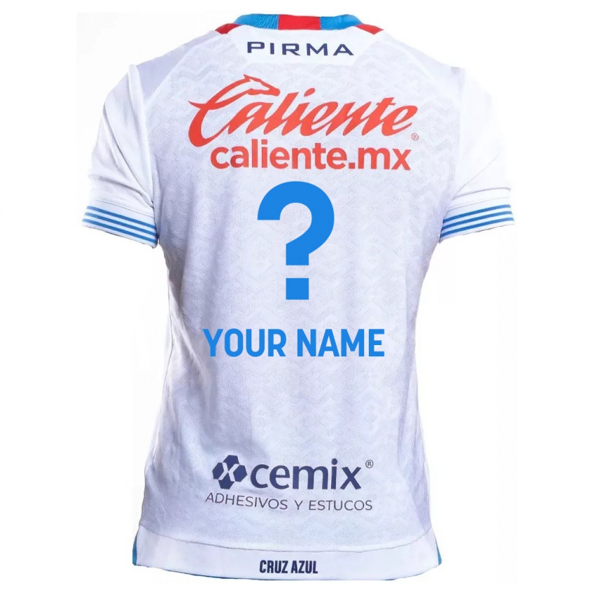 Niño Camiseta Su Nombre #0 Blanco Azul 2ª Equipación 2024/25 La Camisa Perú