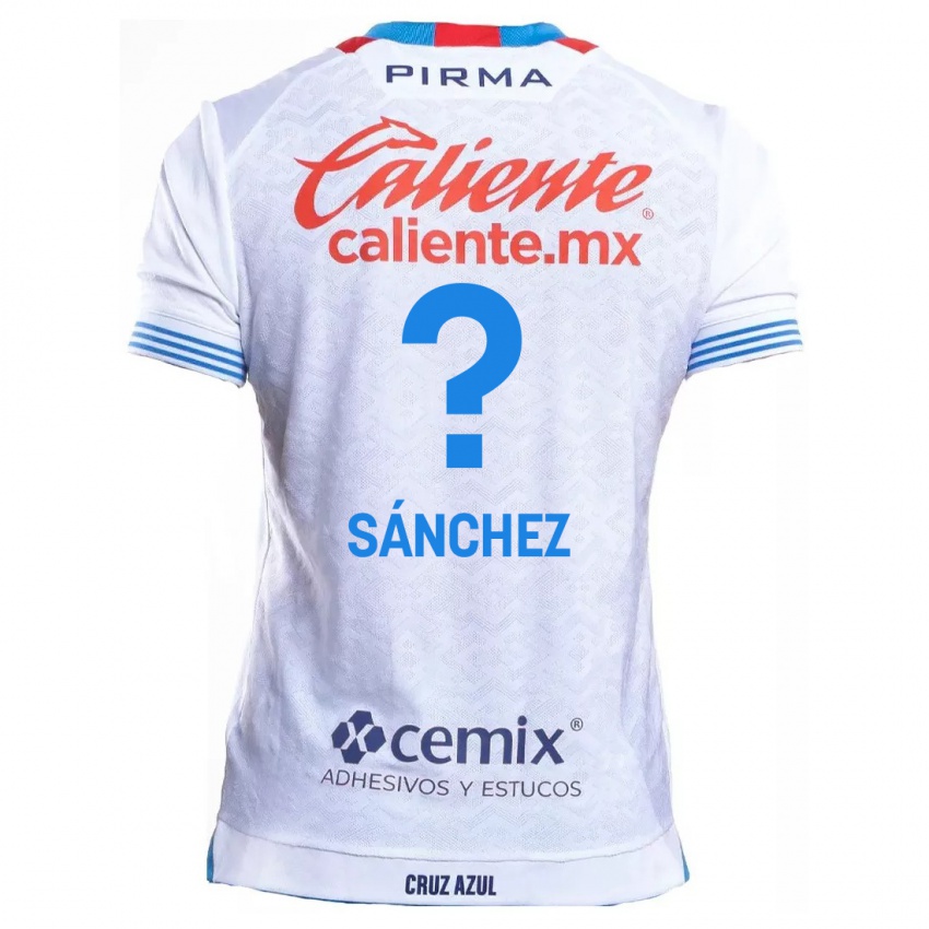 Niño Camiseta Jorge Sanchez #0 Blanco Azul 2ª Equipación 2024/25 La Camisa Perú