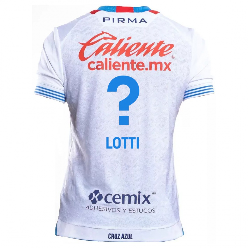 Niño Camiseta Augusto Lotti #0 Blanco Azul 2ª Equipación 2024/25 La Camisa Perú