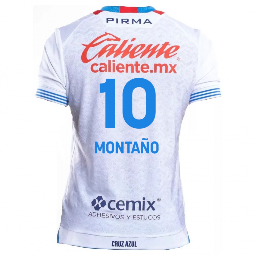 Niño Camiseta Andrés Montaño #10 Blanco Azul 2ª Equipación 2024/25 La Camisa Perú